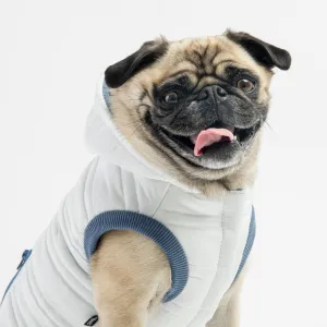 ❄️ Noah Dog Jacket – Quilted Water-Resistant Winter Coat with Harness Access (White)