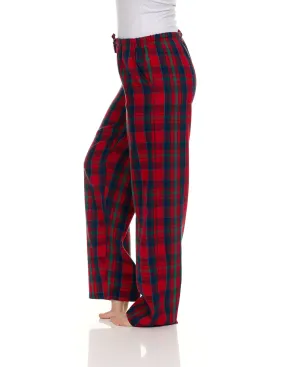 3 Pack Women's Cotton Flannel Plaid Drawstring Lounge Pants