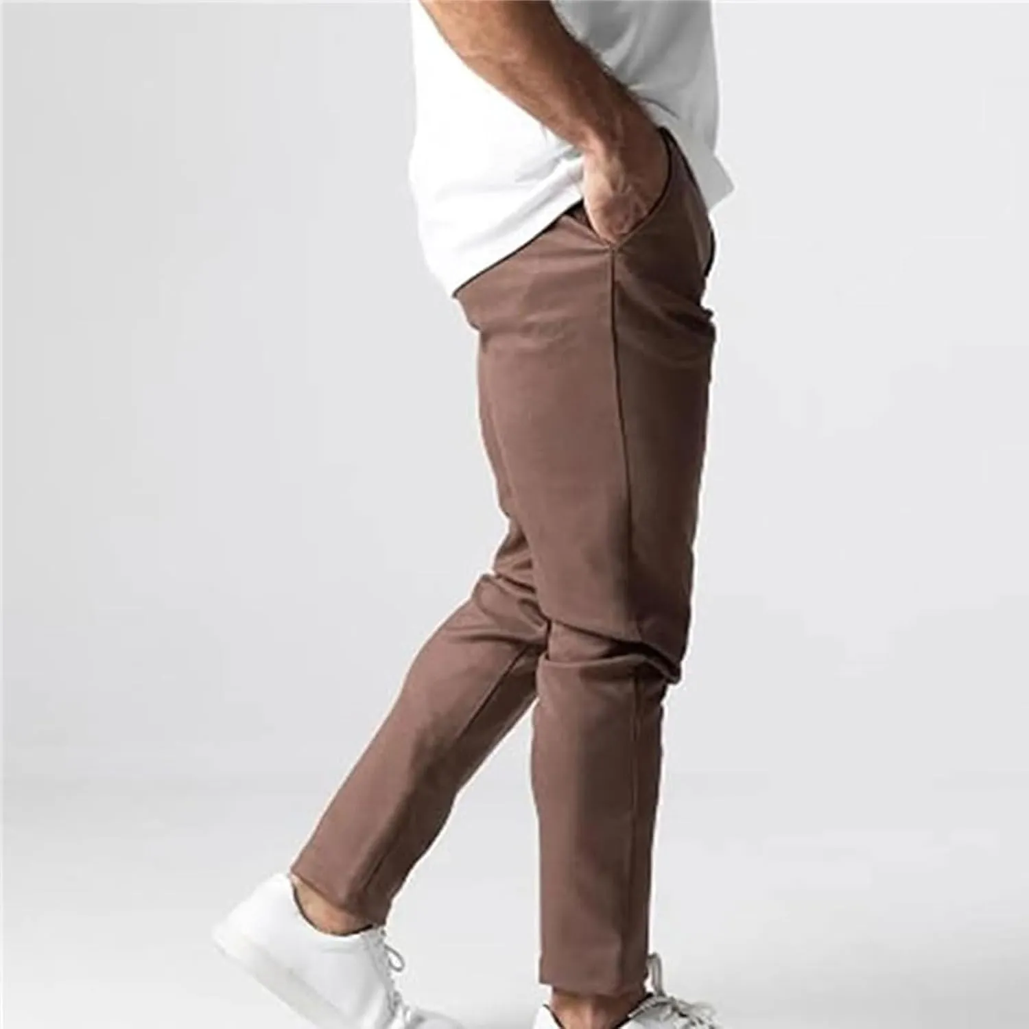 Active Chinos Pants Men, Comfortable Slim Fit Stretch Dress Pants Chinos Pants for Men
