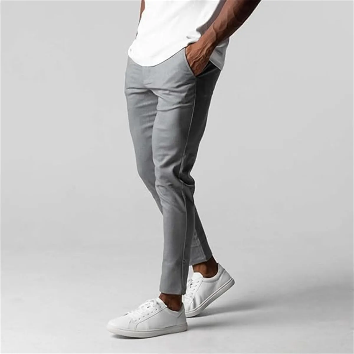 Active Chinos Pants Men, Comfortable Slim Fit Stretch Dress Pants Chinos Pants for Men