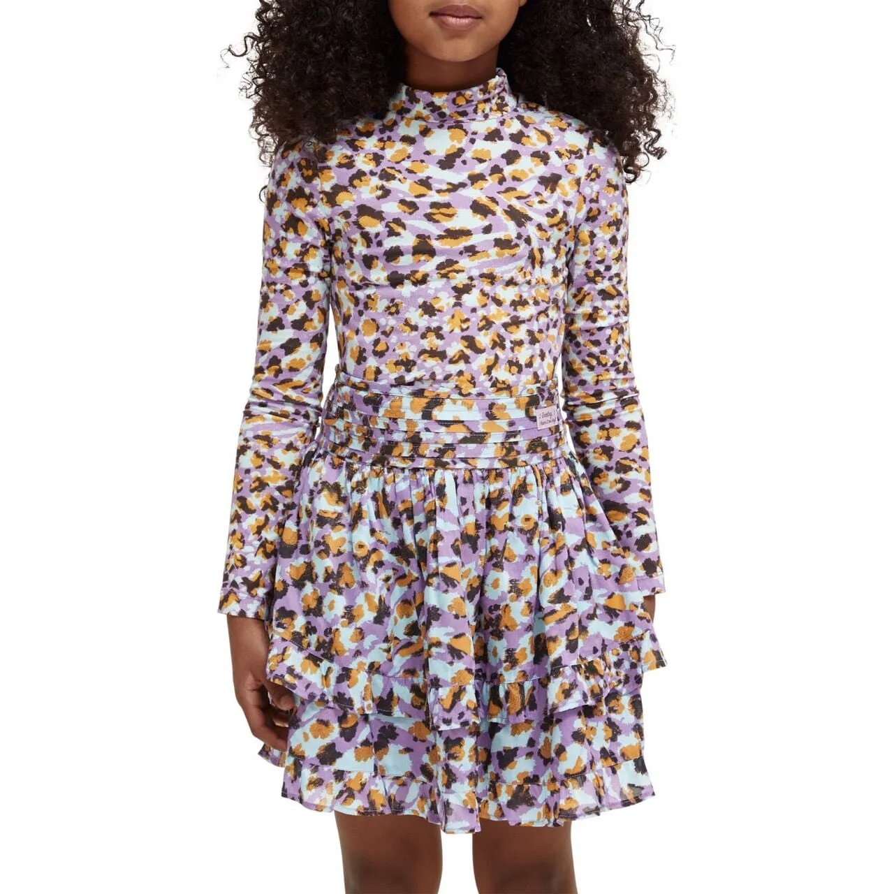 All-Over Printed High-Neck T-Shirt