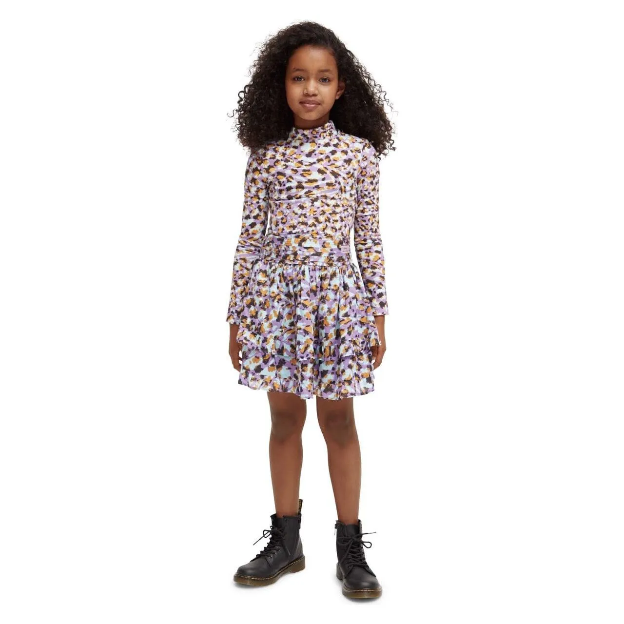 All-Over Printed High-Neck T-Shirt