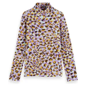 All-Over Printed High-Neck T-Shirt