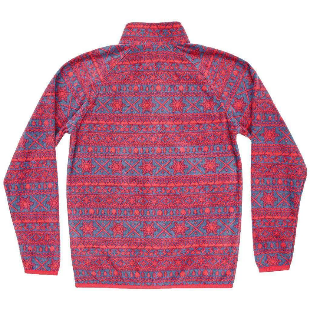 Alpine Fleece Pullover in Navy and Red by Southern Marsh