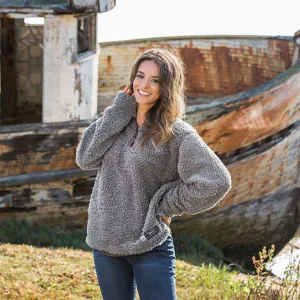 Appalachian Pile Pullover 1/4 Zip in Burnt Taupe by Southern Marsh