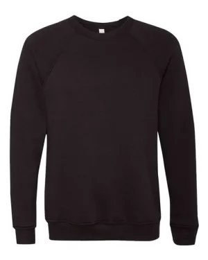 BELLA   CANVAS Sponge Fleece Raglan Crewneck Sweatshirt 3901 Black