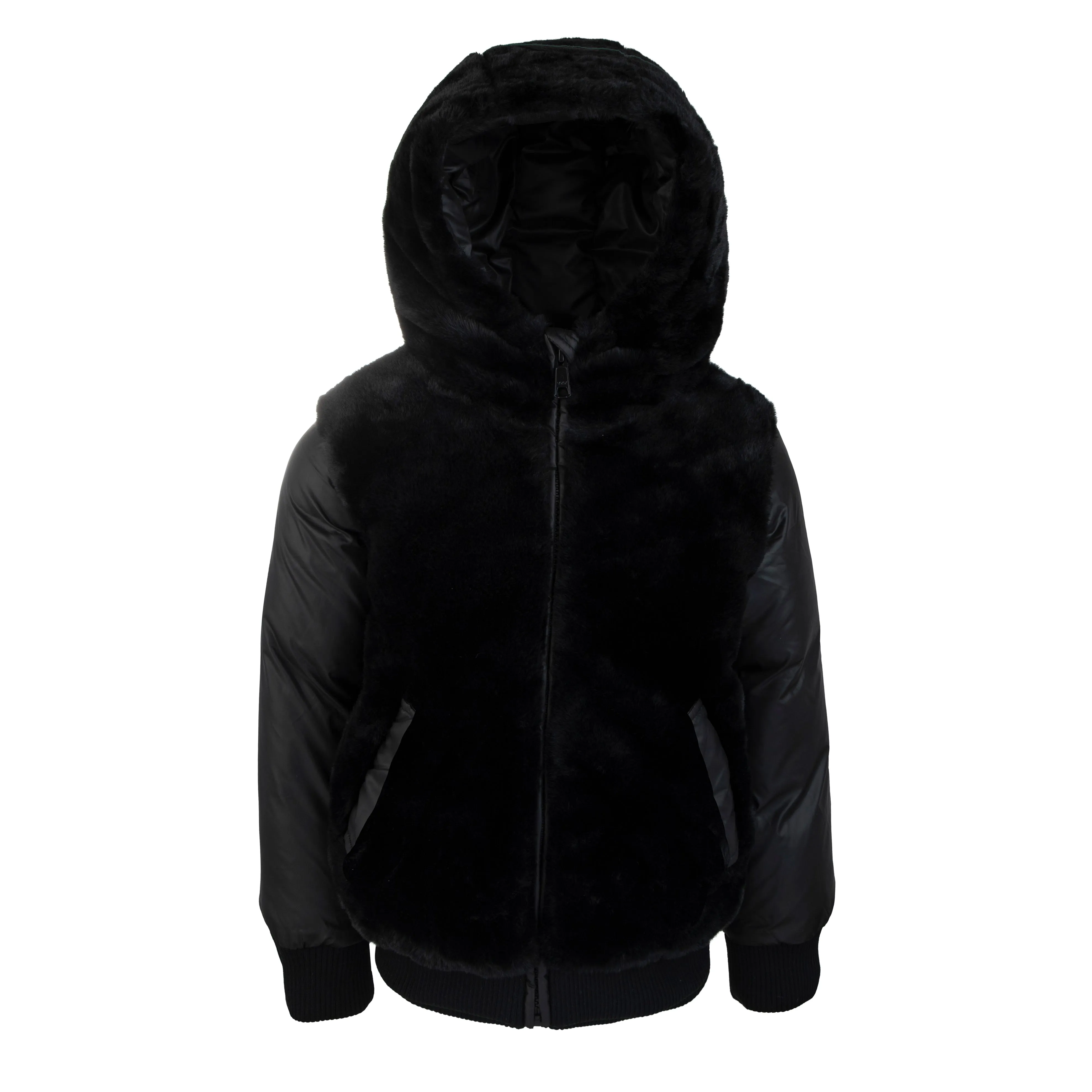 Big Girl’s Black Fur Jacket