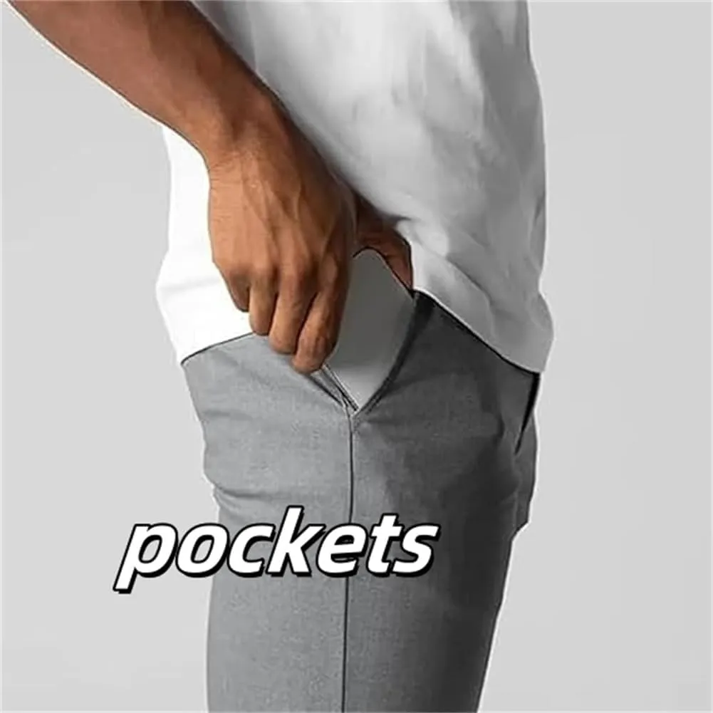 Bizgent Active Chinos Foueo Active Chinos Bizgent Pants Mens Slim Fit Stretch Skinny Tapered Dress Casual Solid Trousers