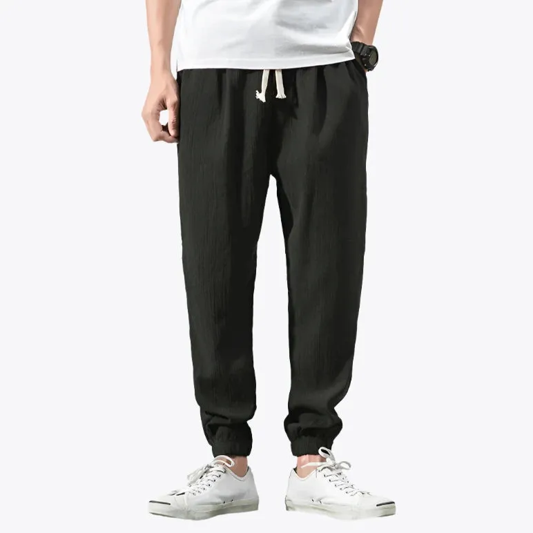Black Summer Linen Pants