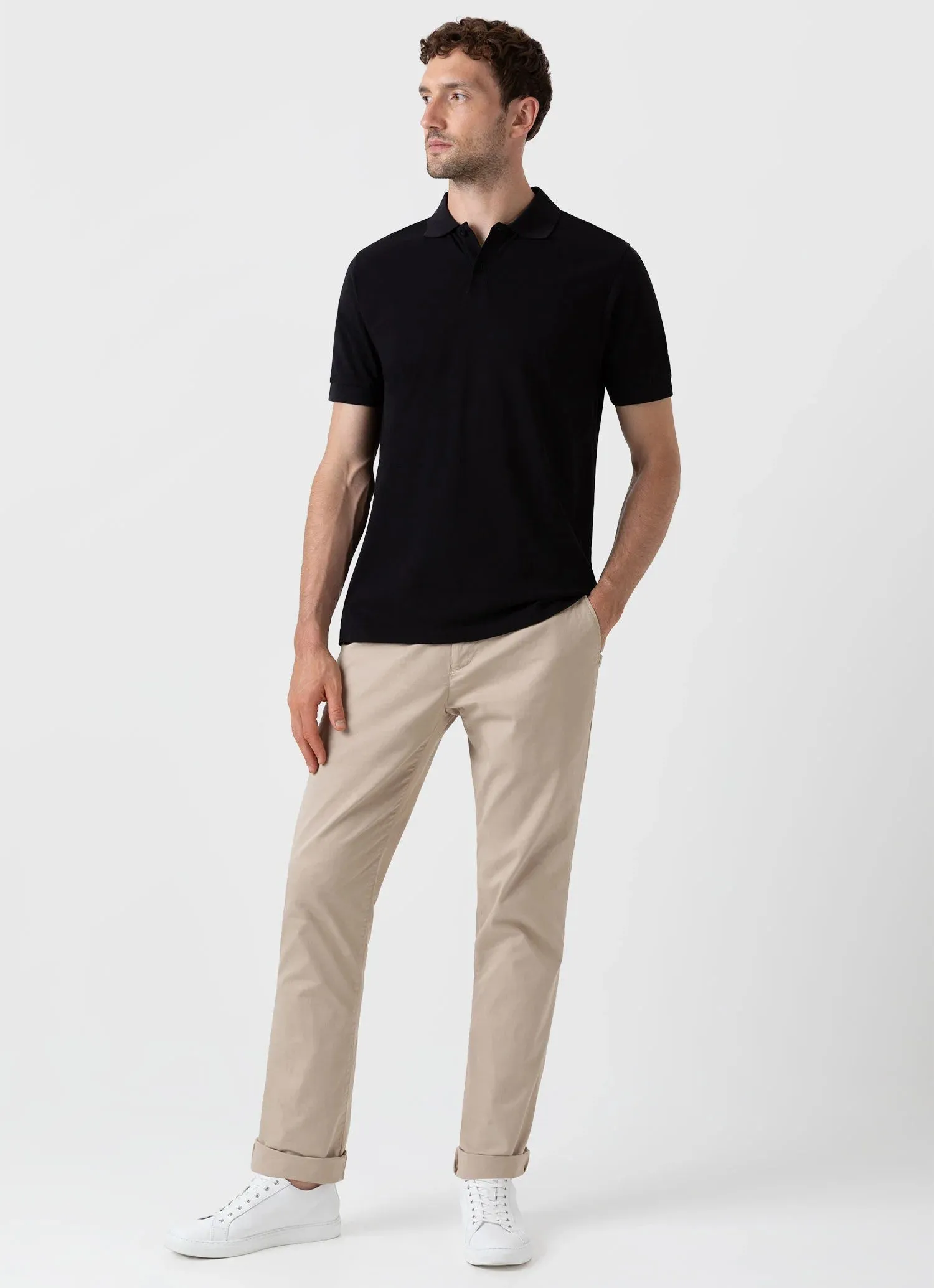BLACK SUPER SOFT PIQUE KNIT REGULAR POLO SHIRT
