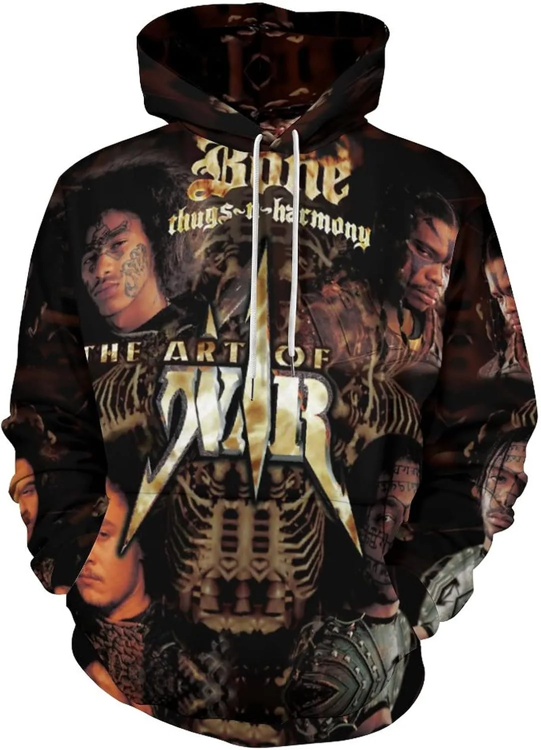 Bone Rock Thugs N Band Harmony Men's Woman's Hoodies Couple's Sweatshirt Hooded Pullover Comfy Oversized Long Sleeve with Kangaroo Pockets Girls Pullover Jacket Shirts Couple Hoodies 3XL