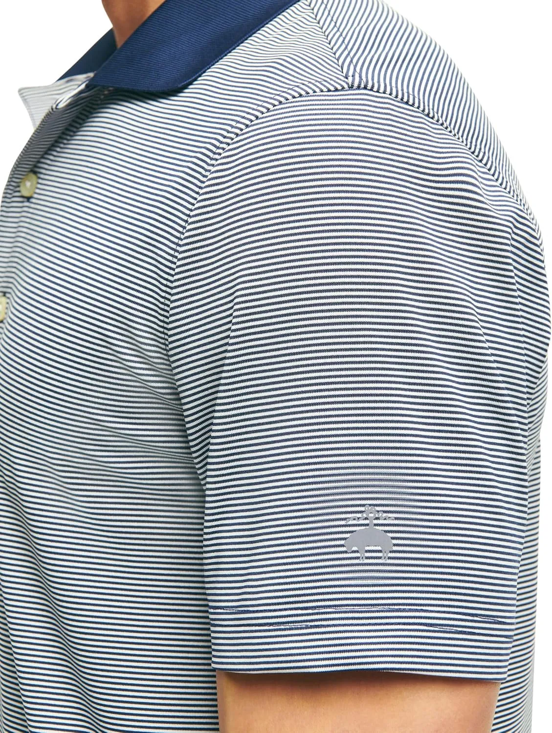 Brooks Brothers Men's Performance Stretch Short Sleeve Mini Stripe Golf Polo Shirt
