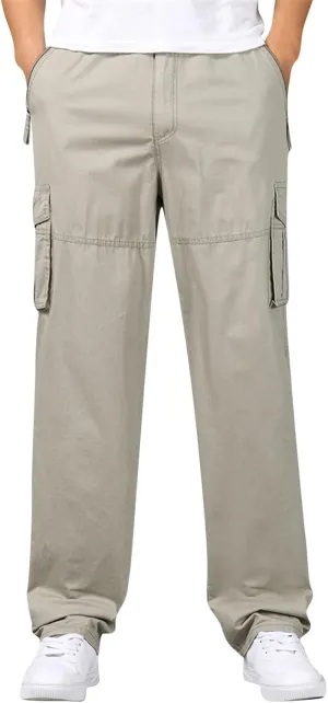 Cargo Pants for Men,Mens Pants Cargo Joggers Fleece Slim Fit Sweatpants Casual Pant Chino Trousers with Pockets