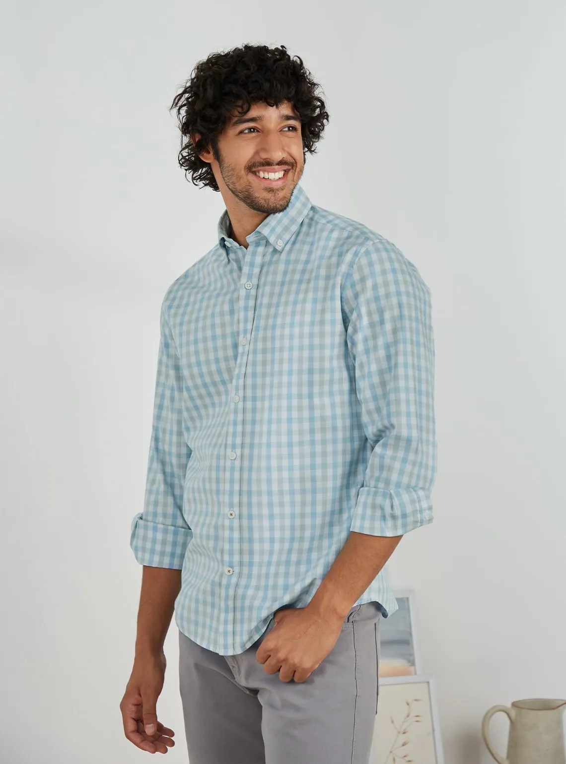 Casper Blue Check Shirt