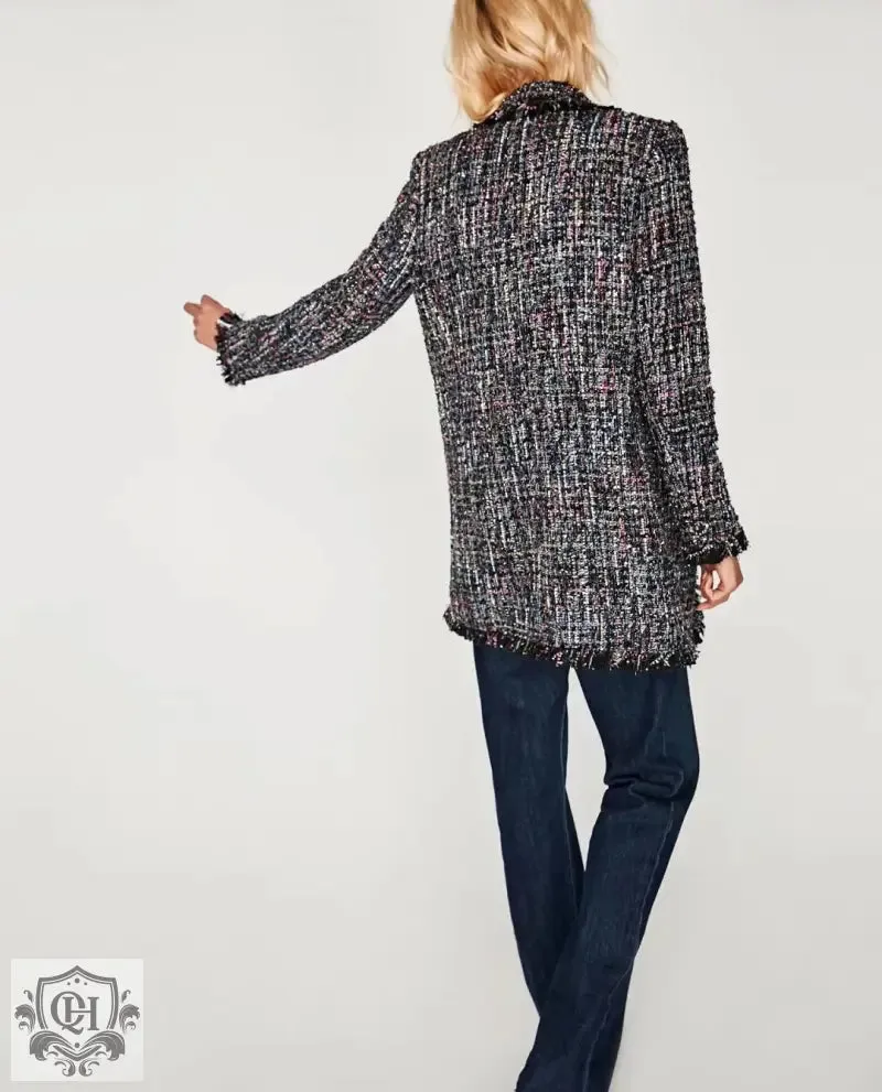 Checkered Mid-Length Coat
