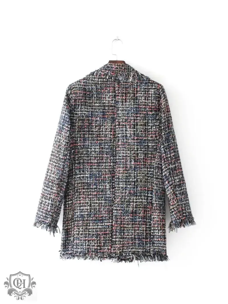 Checkered Mid-Length Coat