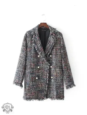 Checkered Mid-Length Coat