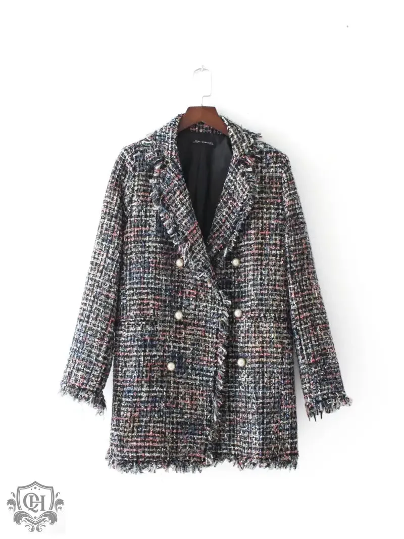 Checkered Mid-Length Coat