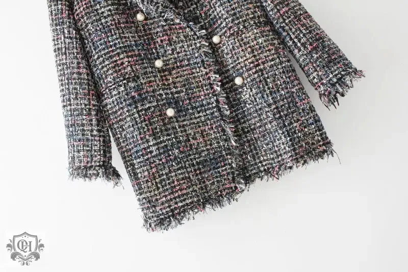 Checkered Mid-Length Coat