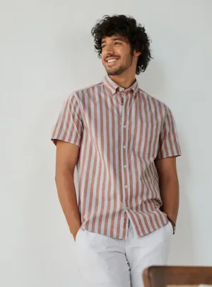 Coral Rift Stripe Half Shirt