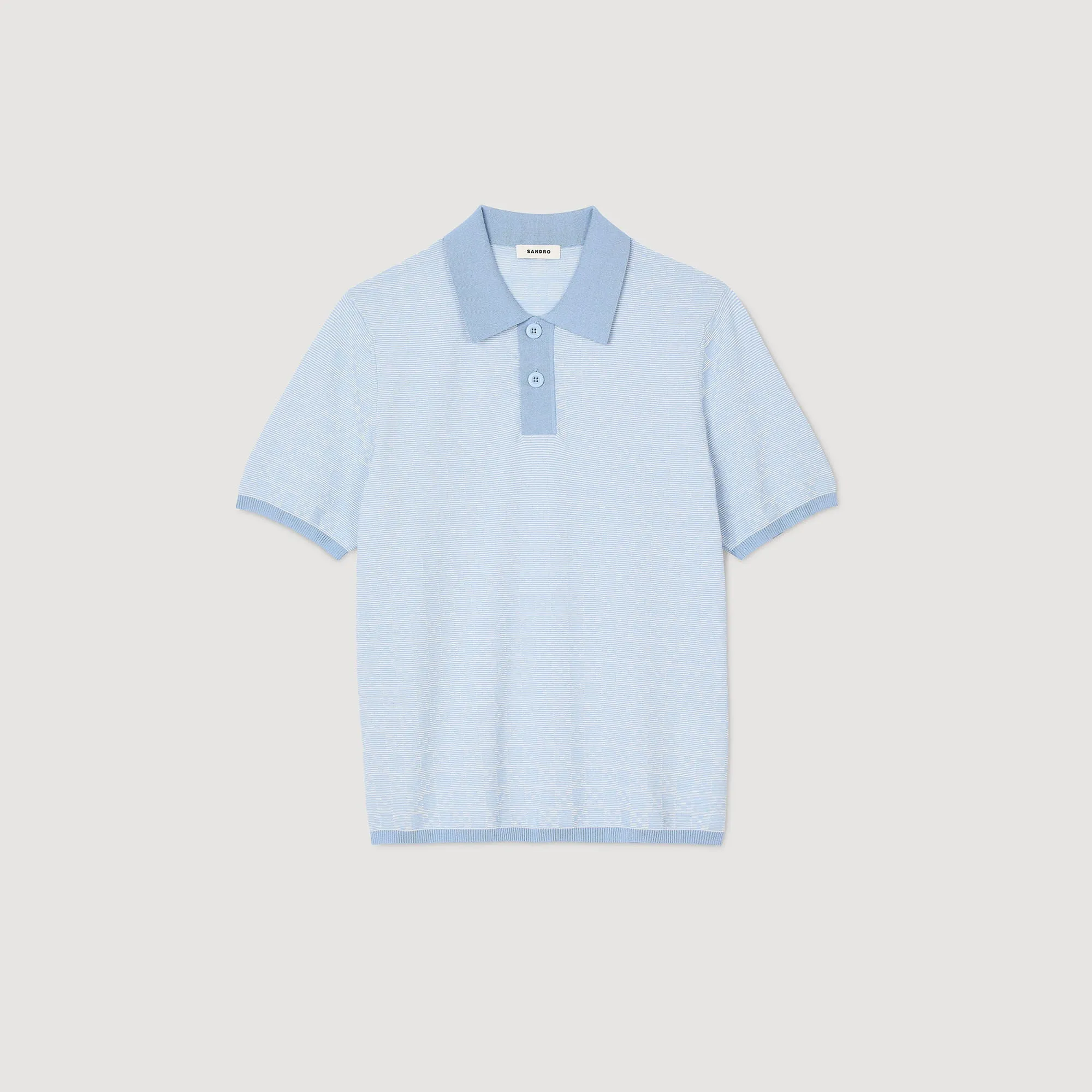 Cross Knit Polo Square Cross Polo Shirt Bluesky
