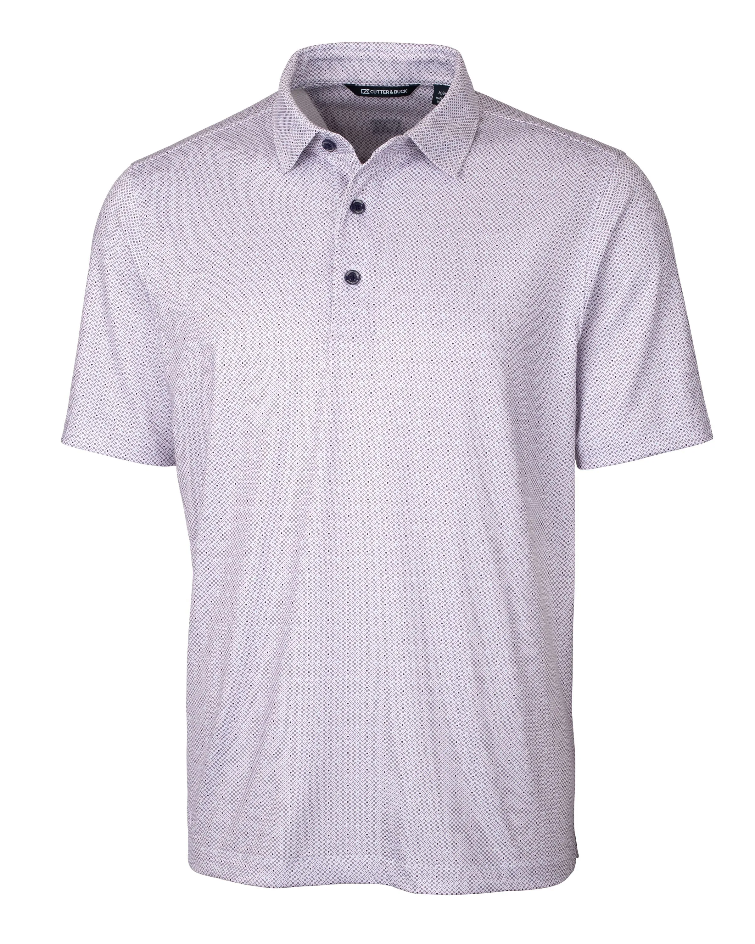 Cutter & Buck Pike Double Dot Print Stretch Polo