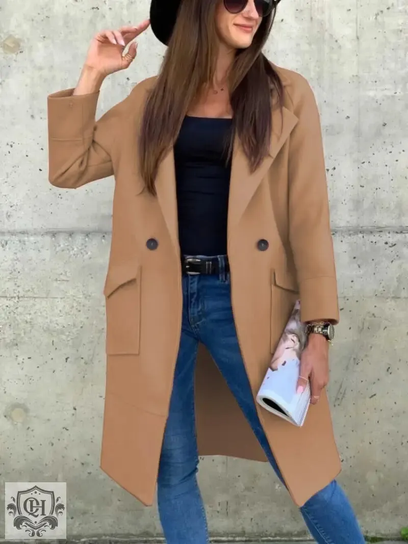 Elegant Solid Colour Coat