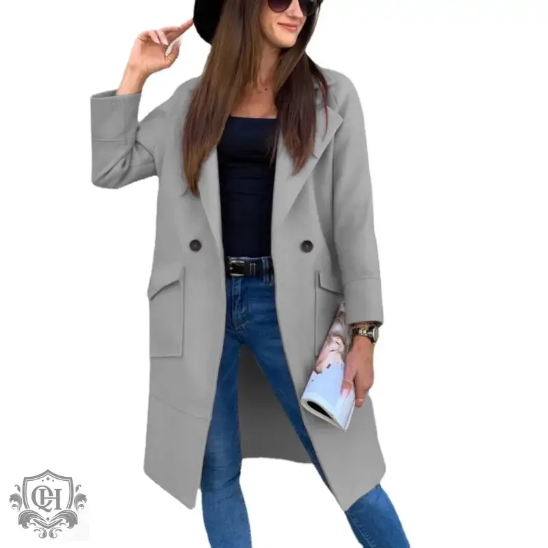 Elegant Solid Colour Coat