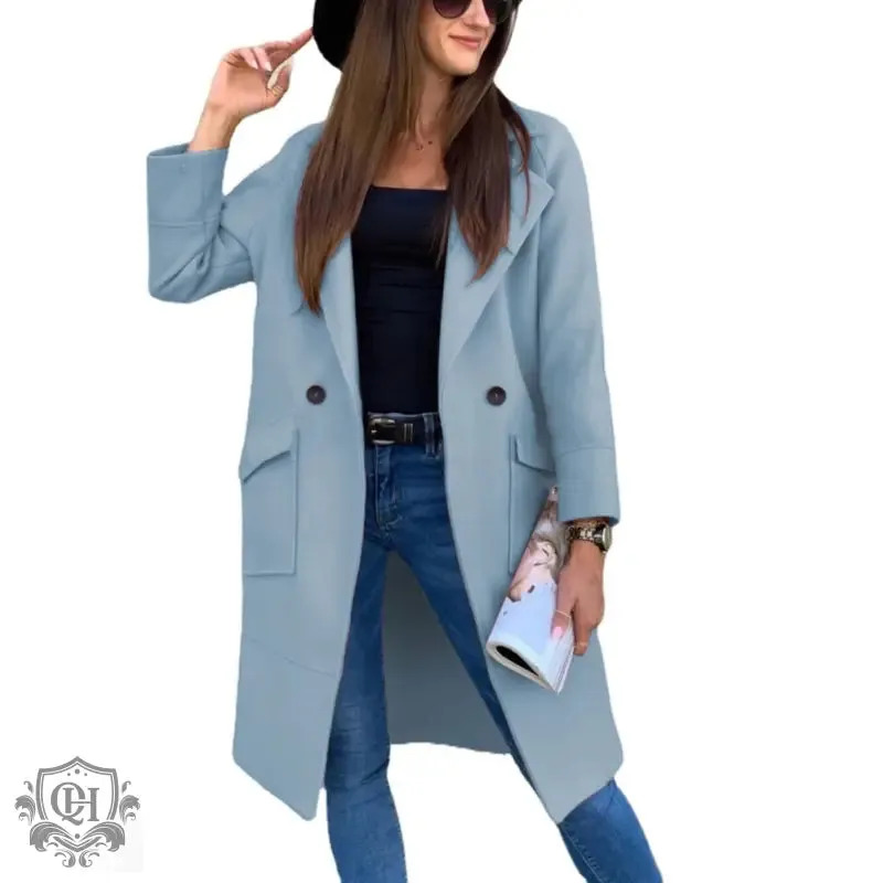 Elegant Solid Colour Coat