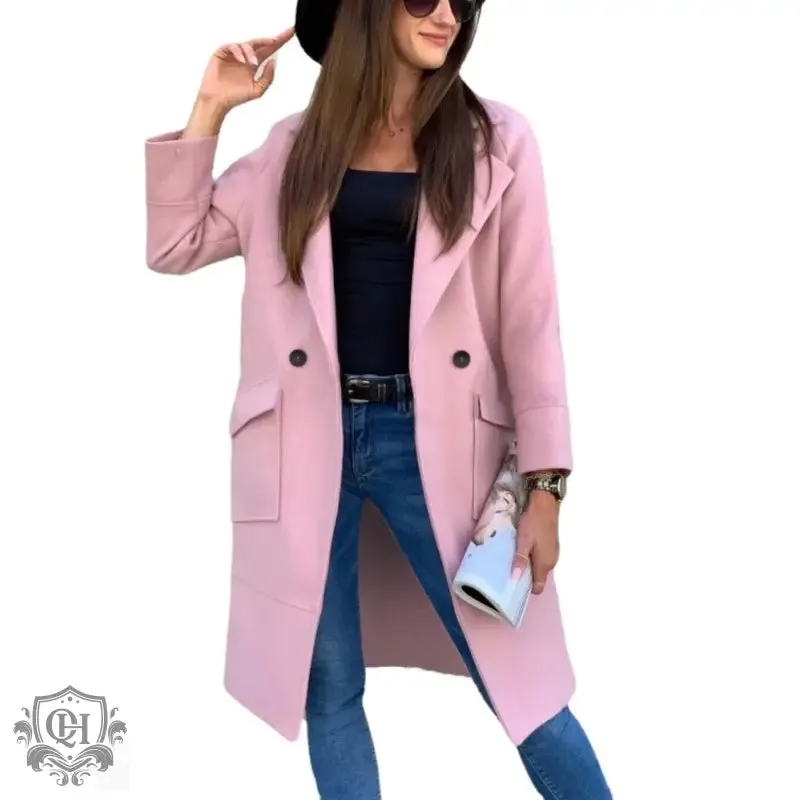 Elegant Solid Colour Coat