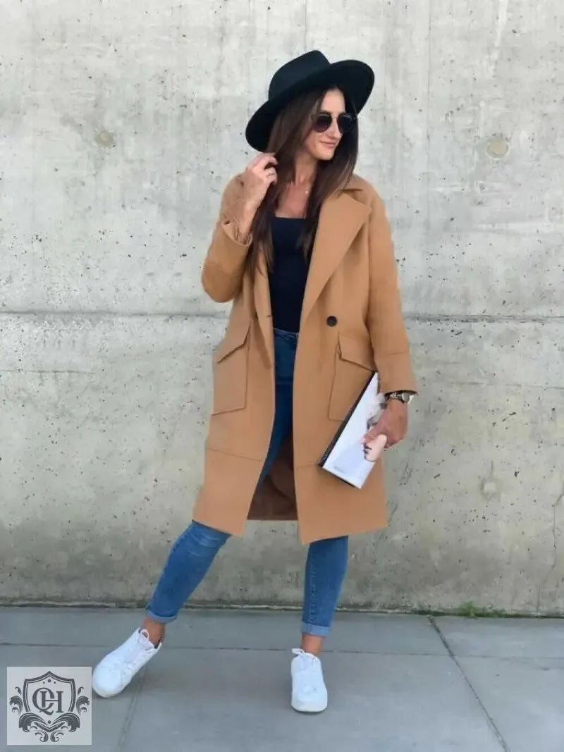 Elegant Solid Colour Coat