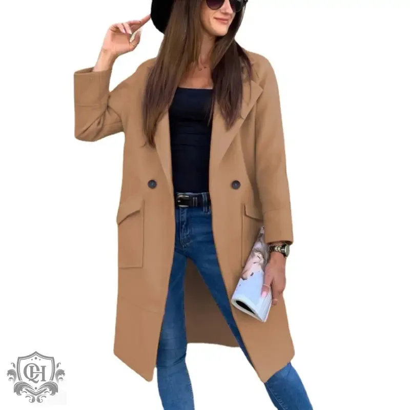Elegant Solid Colour Coat