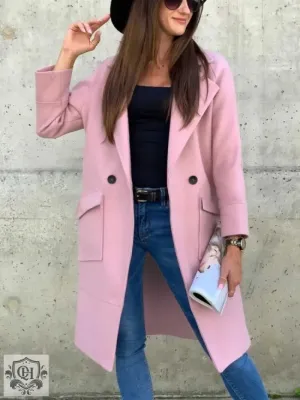 Elegant Solid Colour Coat