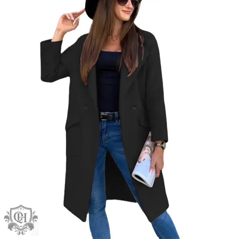 Elegant Solid Colour Coat