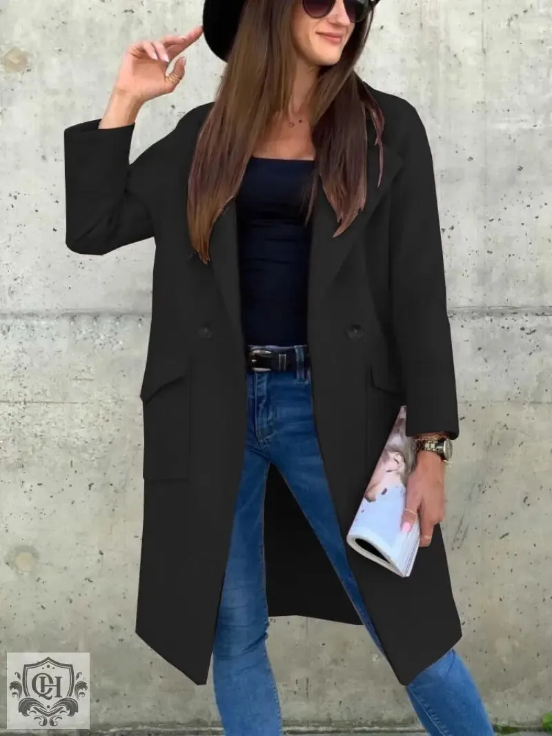 Elegant Solid Colour Coat