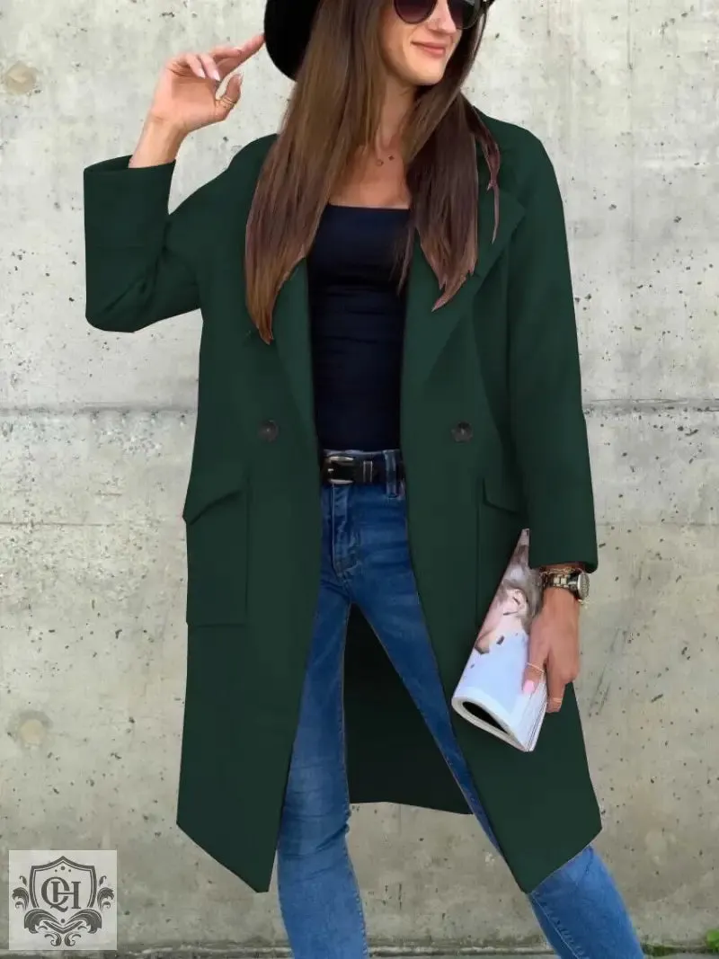 Elegant Solid Colour Coat