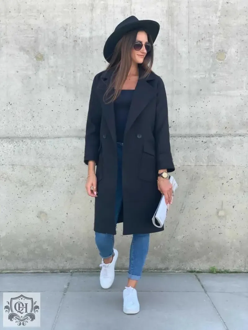 Elegant Solid Colour Coat