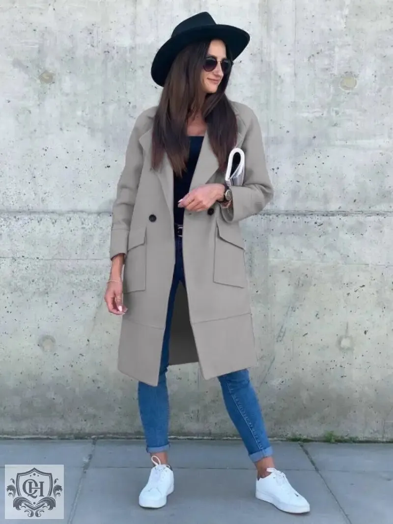 Elegant Solid Colour Coat