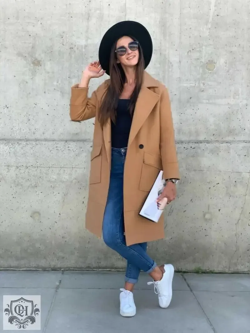Elegant Solid Colour Coat