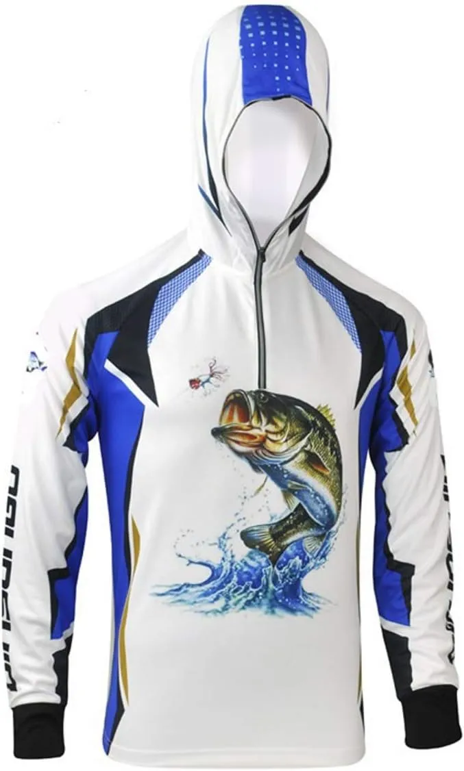 ESEL Men's Fishing Shirt Long Sleeve UPF 50 Sun uv Protection Microfiber Moisture Wicking Performance Quick Dry Hoodie
