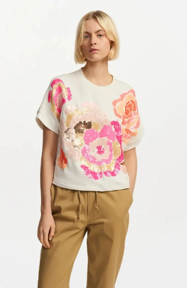 Floral Embroidered  Sweatshirt