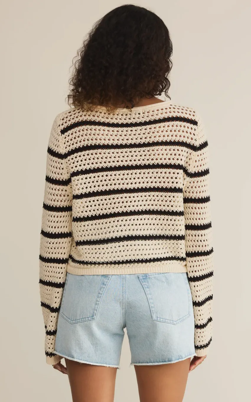 Kit Stripe Crochet Sweater