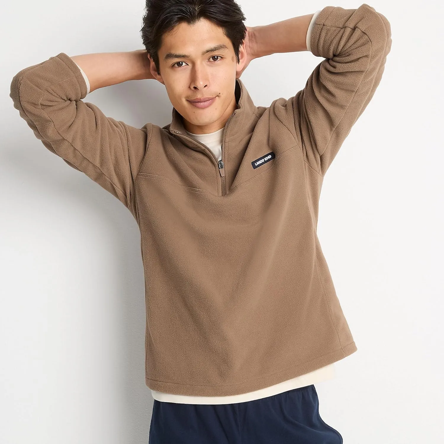 Lands' End Men's Anyweather Fleece Quarter Zip Pullover