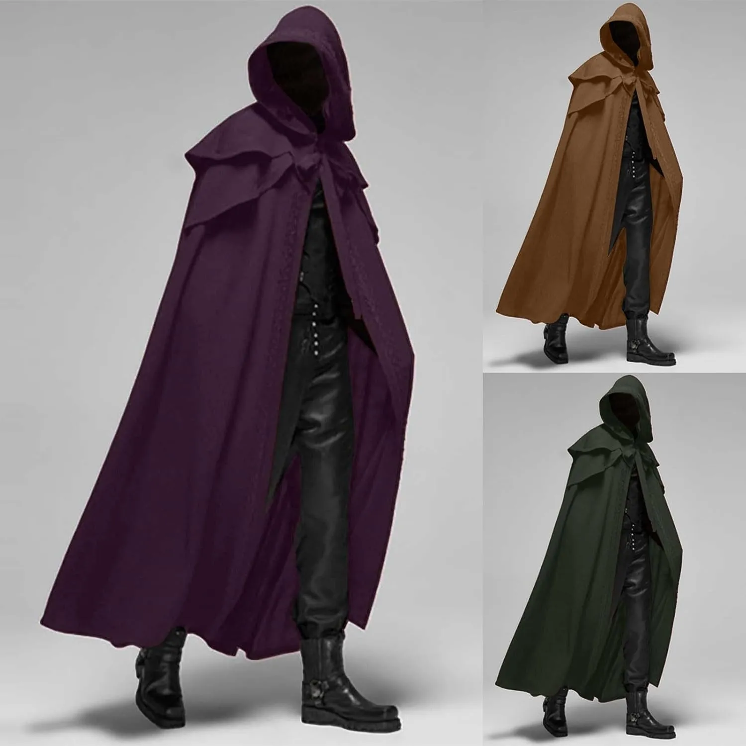 Lmdudan Unisex Adult Hooded Robe Cloak 2023 Halloween Cosplay Costumes Women Men Tunic Hoodies Robe Renaissance Medieval Cape