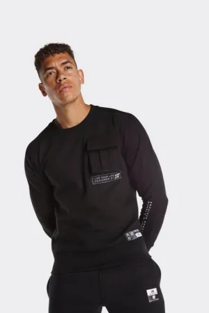 London Attitude Black Utility Pocket Sweatshirt