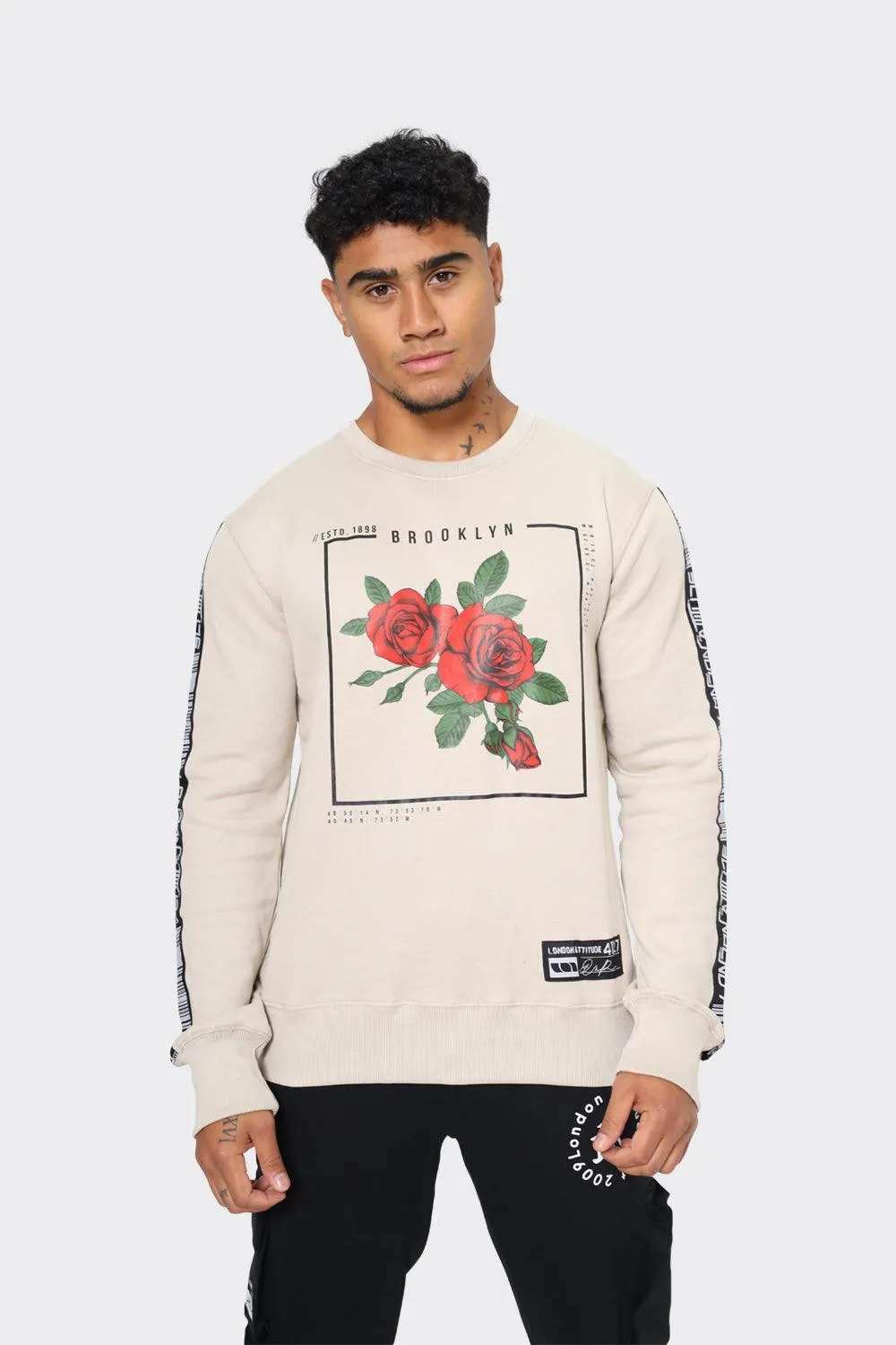 London Attitude Brooklyn Rose Graphic Sweatshirt