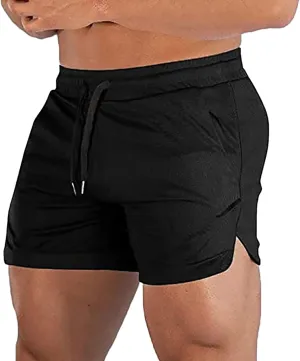 Men Sport Shorts Outdoor Running Gym Workout Quick Dry Slim Fit Athletic Pants Casual Elastic Waist Drawstring Shorts
