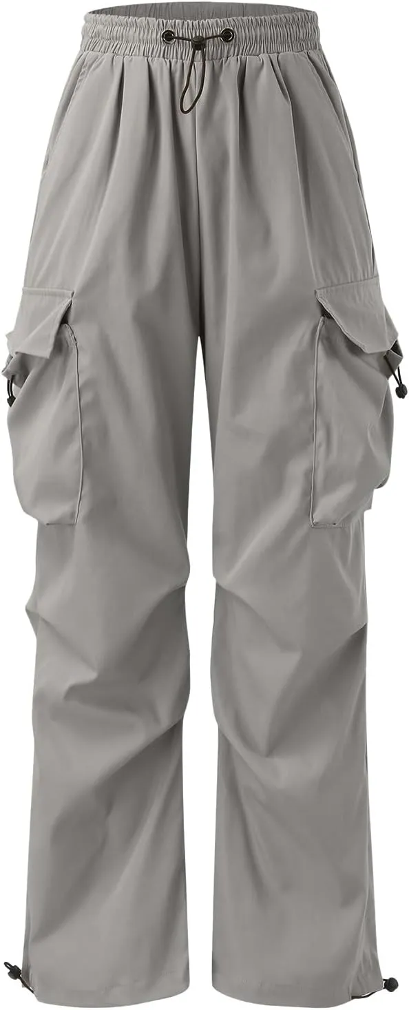 Men's Baggy Cargo Pants Casual Parachute Pants Cotton Elasticated Loose Fit Streetwear Multi Pockets