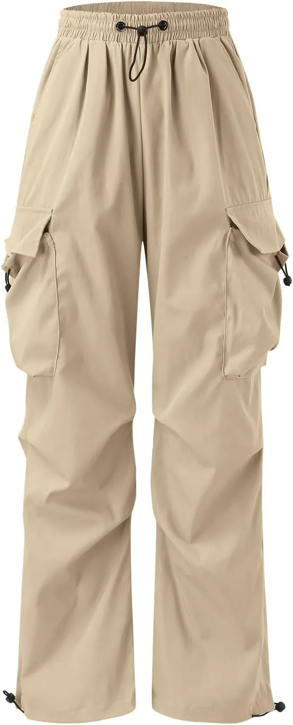 Men's Baggy Cargo Pants Casual Parachute Pants Cotton Elasticated Loose Fit Streetwear Multi Pockets