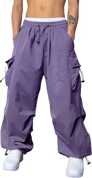 Men's Baggy Cargo Pants Casual Parachute Pants Cotton Loose Fit Hip Hop Pant Multi Pockets